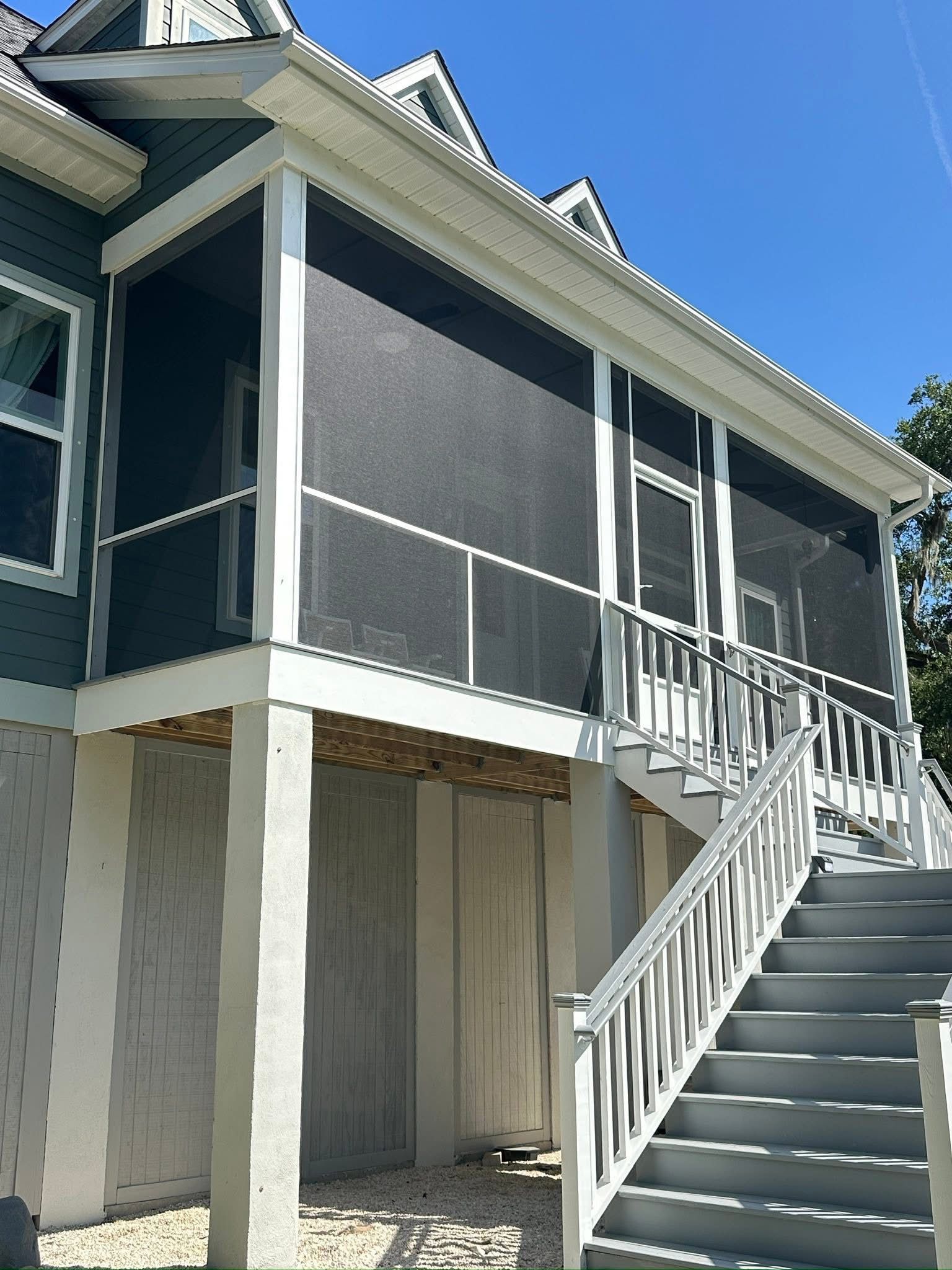 Finished screened porch close-up